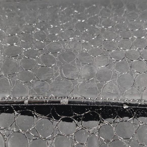 CARLOS FALCHI VINTAGE RARE BLACK CROC HANDBAG W/ SNAP CLOSURE 12.5" L X 6" H - Picture 6 of 14